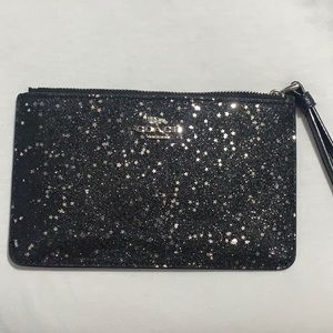 Coach Star Glitter Wristlet - Black - NWT
